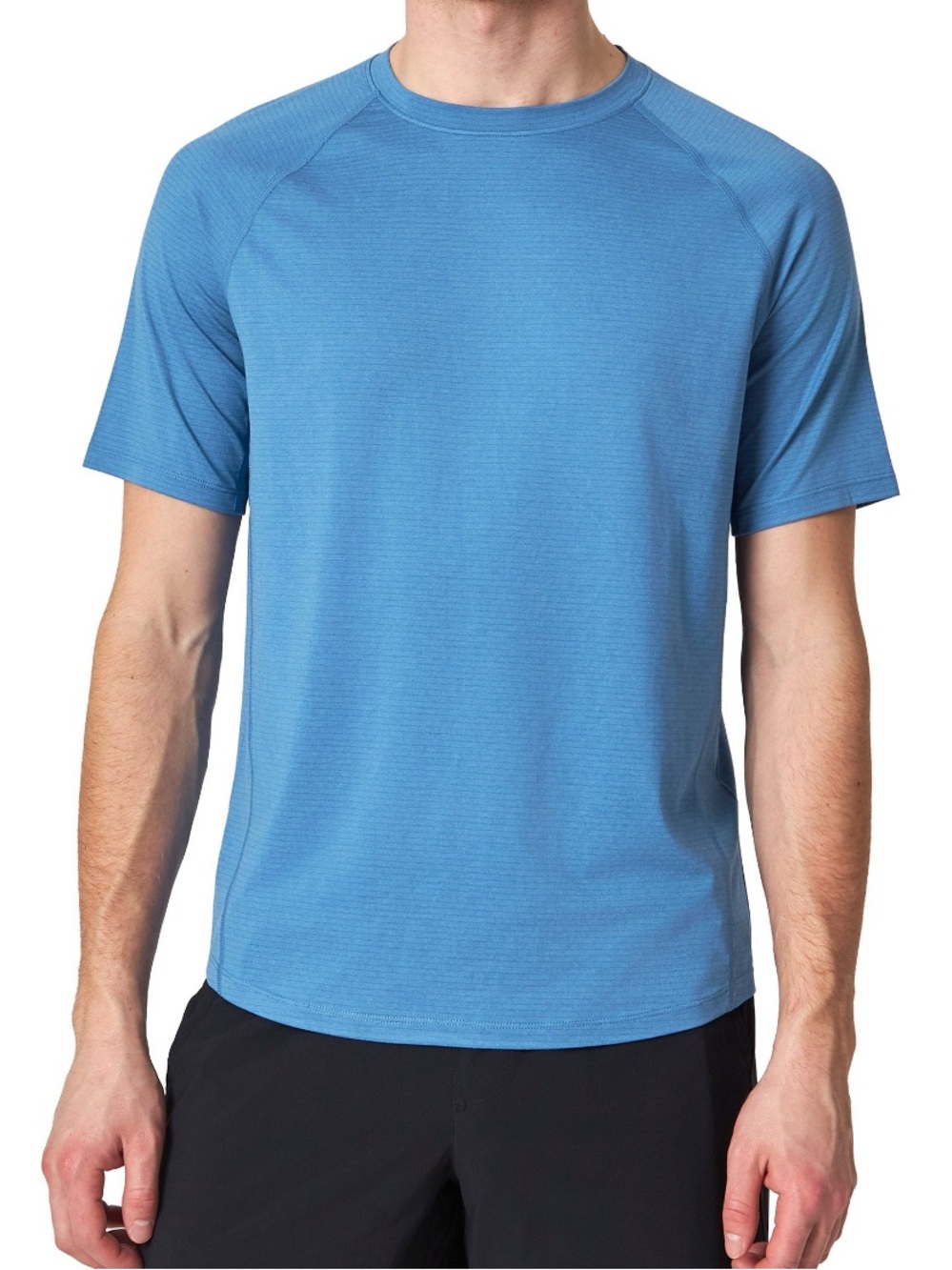 Mondetta Men's Basic Crew Neck Athletic Tee in Sky Blue